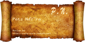 Petz Nóra névjegykártya