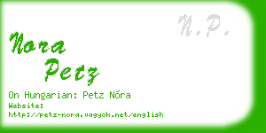 nora petz business card